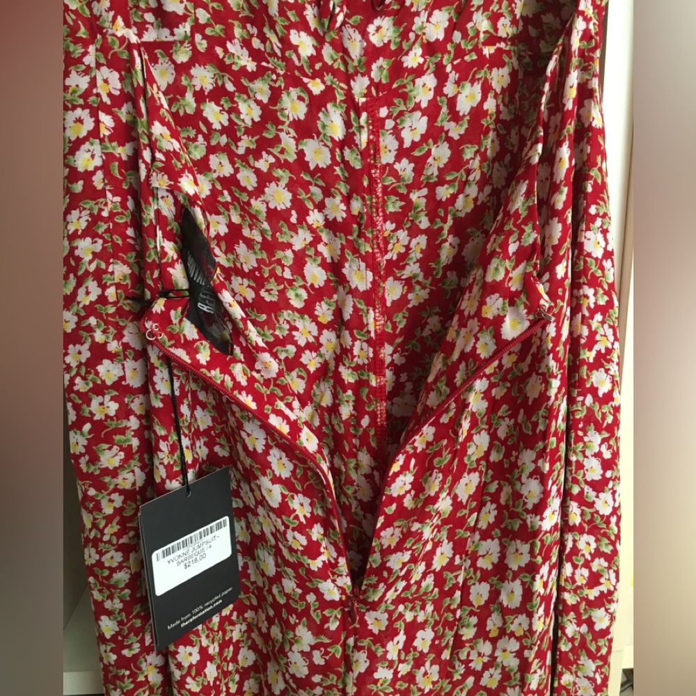 Reformation Yvonne Red Floral Flower Jumpsuit - Picture 11 of 14